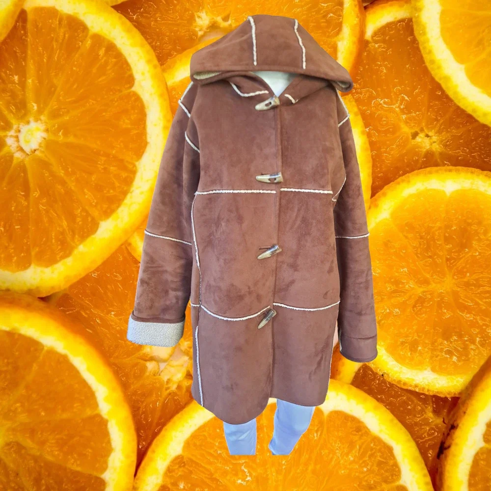Lauren Ralph Lauren Faux Leather Sherpa Jacket Size Medium‎